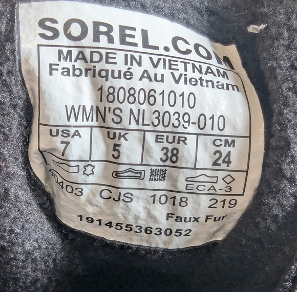 SOREL Explorer Joan Black Snow Boots In Super Condition Size 7 - Picture 4 of 10